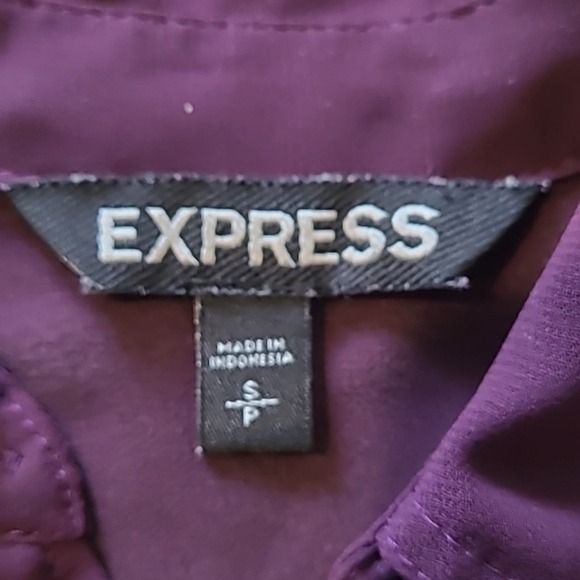 Express‎ Button Down Blouse |High/low Top in Plum - Picture 4 of 4